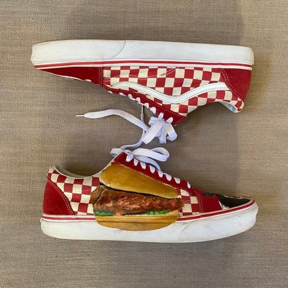 Custom Chik-fil-A Vans Old Skool Primary Checkerboard Red White size 10 - Picture 7 of 10